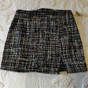 Blue Rain Tweed Mini Skirt